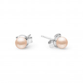 Cercei perle naturale roz piersica 5 mm si argint DiAmanti EFB05-P-G